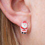 Sterling Silver Father Christmas Santa Stud Earrings, thumbnail 1 of 3
