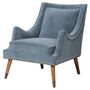 Blue Velvet Curved Armchair, thumbnail 1 of 2