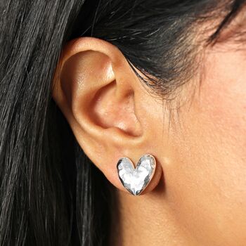 Molten Heart Stud Earrings, 7 of 9
