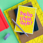 Hello Little One! Handmade Baby Card Neon Pink/Yellow, thumbnail 3 of 7