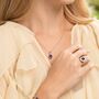 Blue Sapphire Pendant Necklace In Sterling Silver And Gold, thumbnail 6 of 12