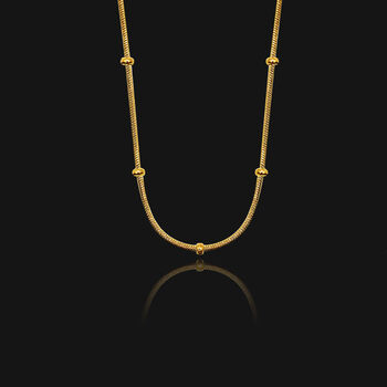 Interval Beaded Chain Necklace 18k Gold Plated, 3 of 6
