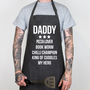 Personalised Father's Day List Denim Apron, thumbnail 3 of 5