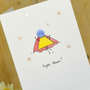 Personalised 'Button Superhero' Handmade Card, 2 of 5