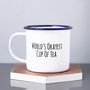 Enamel Personalised 'Cup Of 'Tea' Mug, thumbnail 2 of 3