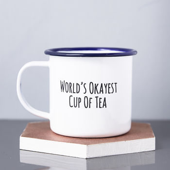 Enamel Personalised 'Cup Of 'Tea' Mug, 2 of 3