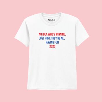 No Idea Who's Winning England Football Baby Tee T Shirt, 3 of 4