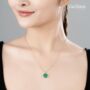 Myanmar Jade Flower Pendant Necklace, thumbnail 4 of 9