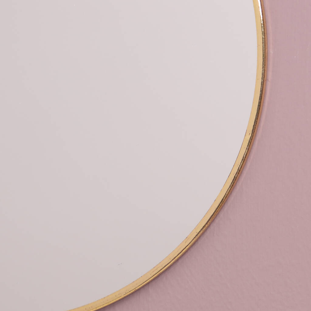 Elegant Circular Gold Hanging Wall Mirror By Dibor