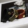 Leather Mens Bracelet With Large Brass Closure, thumbnail 1 of 10