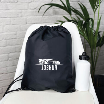 Personalised Super Car Kids Drawstring Bag, 4 of 7