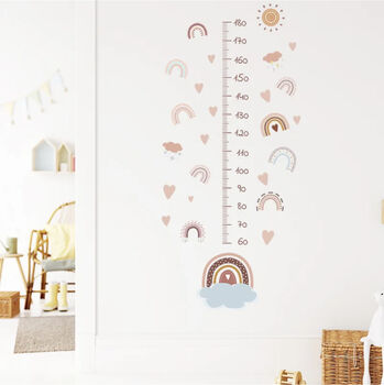 Pastel Rainbows Hearts Height Chart Wall Vinyl Decal, 5 of 7