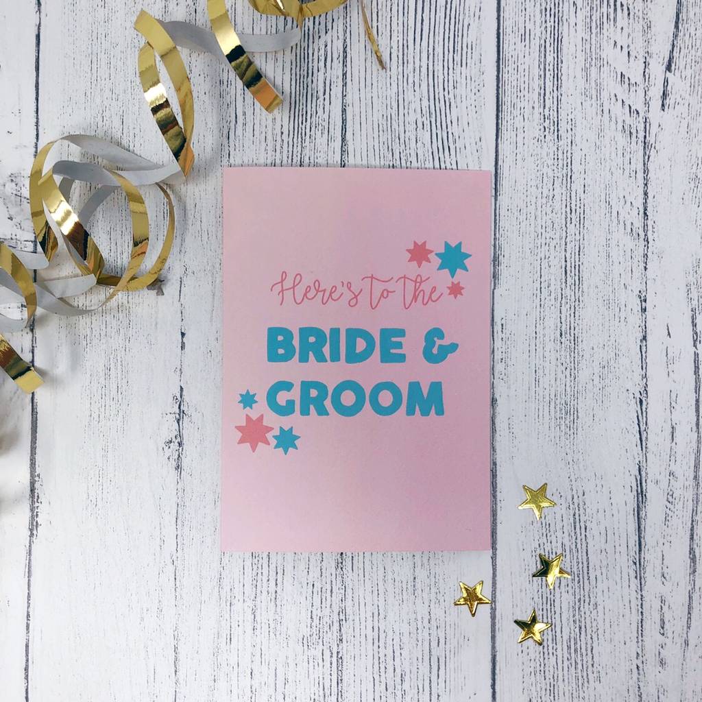 wedding card 'here's to the bride and groom' by xoxo designs by ruth ...