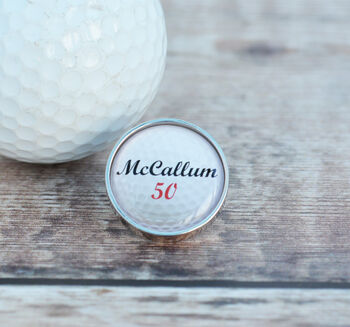 Personalised 50th Birthday Golf Lapel Pin Badge, 2 of 4