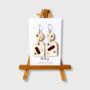 White Leather Confetti Earrings Stainless Steel Hooks, thumbnail 2 of 6