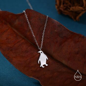 Sterling Silver Cute Little Penguin Pendant Necklace, 4 of 11