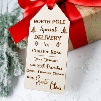 Personalised Christmas Special Delivery Stocking Tag, 2 of 5