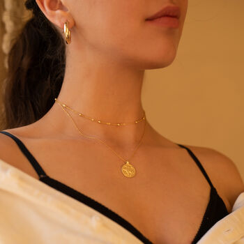 Dainty 14 K Gold Bead Choker Necklace, 3 of 9