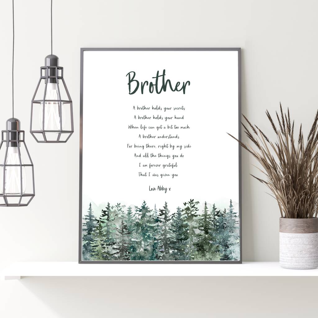 Personalised Brother Gift Brother Poem Print