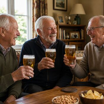Personalised Pint Glass Engraved For 70th Birthday Gift, 3 of 12