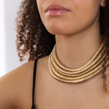 The Egyptian Gold, Silver Or Black Statement Necklace, 2 of 8