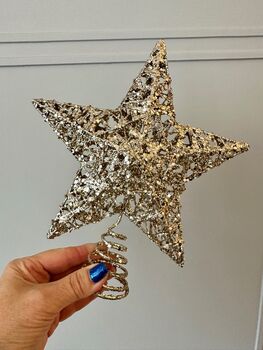 Gold Sparkle Star Tree Topper 21cm, 3 of 3