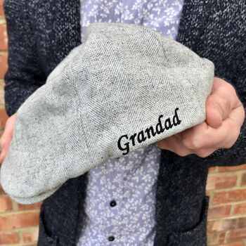 Personalised Dad/Grandad Flat Cap, 4 of 6