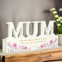 Personalised Handcrafted Wild Flower ‘Mum’ Wooden Ornament, thumbnail 5 of 5