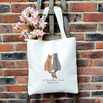Cat Couple Tote Bag | All You Need Is A Cat, 3 of 5