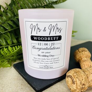 Personalised Couples Mr And Mrs Wedding Day Candle, 2 of 11