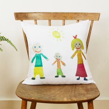 Wedding Day Cushion With A Child's Drawing, 6 of 7