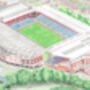 Aston Villa 'Aerial View' Stadium Art Print, thumbnail 2 of 3