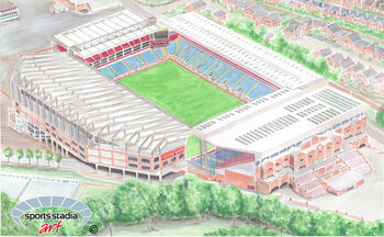 Aston Villa 'Aerial View' Stadium Art Print, 2 of 3