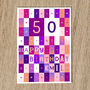 Personalised 50th Birthday Card Age And Name 1975, thumbnail 8 of 9