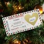 Personalised Naughty Or Nice List Christmas Scratch Reveal Ticket Xmas Eve Kids Stocking Filler Letter From Santa, thumbnail 7 of 10