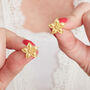 Gold Vermeil Filigree Flower Stud, thumbnail 7 of 8
