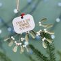 Personalised Metal Mistletoe Married Bauble, thumbnail 1 of 2