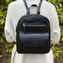 Black Genuine Leather Backpack, thumbnail 2 of 2