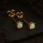 Solid 9ct Yellow Gold October Ethiopian Opal Birthstone Stud Earrings, thumbnail 4 of 7