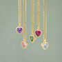 Gold Plated Heart Birthstone Pendant Necklace, thumbnail 3 of 12