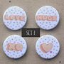 Cute Valentine Themed Badges, Pack Of Four, thumbnail 3 of 10