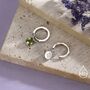 Genuine Peridot Hoop Earrings In Sterling Silver, thumbnail 5 of 10