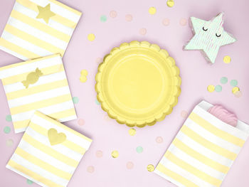 Pastel Striped Treat Bags And Gold Foil Stickers, 3 of 7