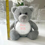 Personalised Born In 2026 Grey Teddy Bear – New Baby Arrival Gift, thumbnail 8 of 8