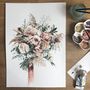 Bespoke Original Watercolour Wedding Bouquet Painting, thumbnail 6 of 12