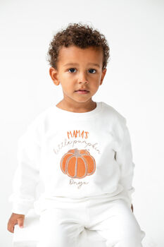 Child's Halloween 'Mama's Pumpkin' Personalised Embroidered Sweatshirt Jumper, 3 of 6