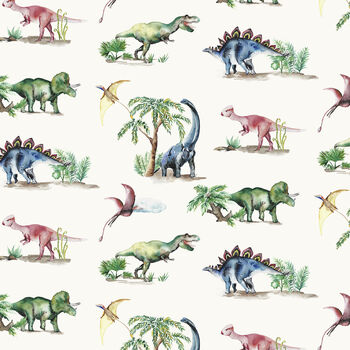 Dinosaur Patterned Children's Wallpaper, 3 of 8