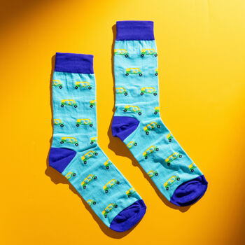 Rickshaw Pattern Egyptian Cotton Men's Sock Diwali, 4 of 5