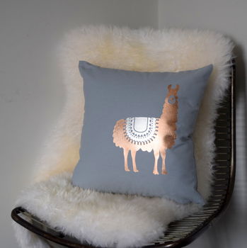 Personalised Rose Gold Llama Cushion, 3 of 3