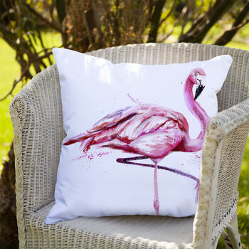 Inky Flamingo Outdoor Cushion For Garden Furniture, 9 of 9